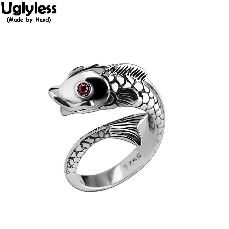 

Женские открытые кольца из тайского серебра 925 пробы в виде рыб