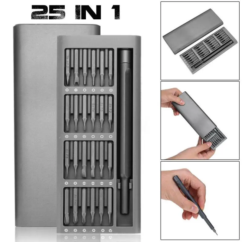 25 In 1 MultiTool Precision Magnetic Screwdriver Repair Alloy Case Torx Screwdriver Set Professional For Phones Tablet Daily Use