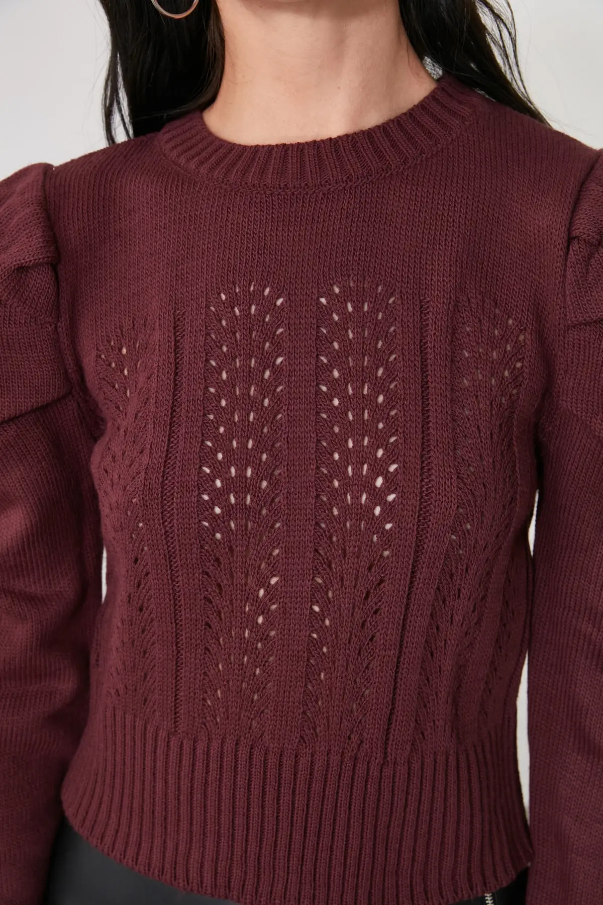 

Trendyol Cellular Sleeve Shirred Knitwear Sweater TWOAW21KZ1798