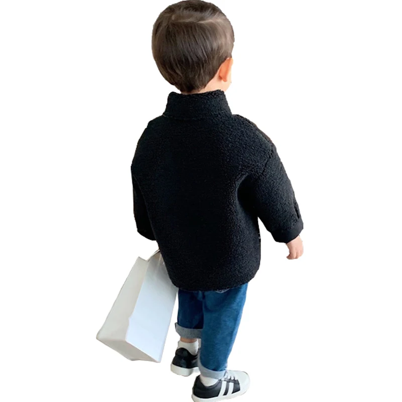 2019 г. Зимняя куртка для маленьких мальчиков детское пушистое пальто из овечьей