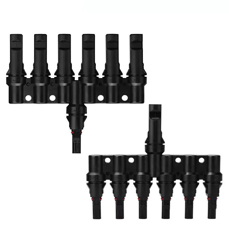 Photovoltaic Connector Electrical Pv 1pair X T Branch Parallel Connection 30a Solar Panel Cable Wire Connect One In Six Out |