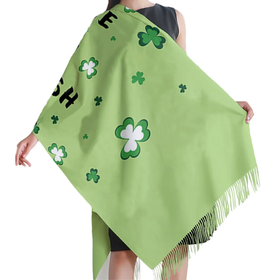 Осенне-зимний кашемировый шарф для женщин и мужчин мягкий теплый зеленый с