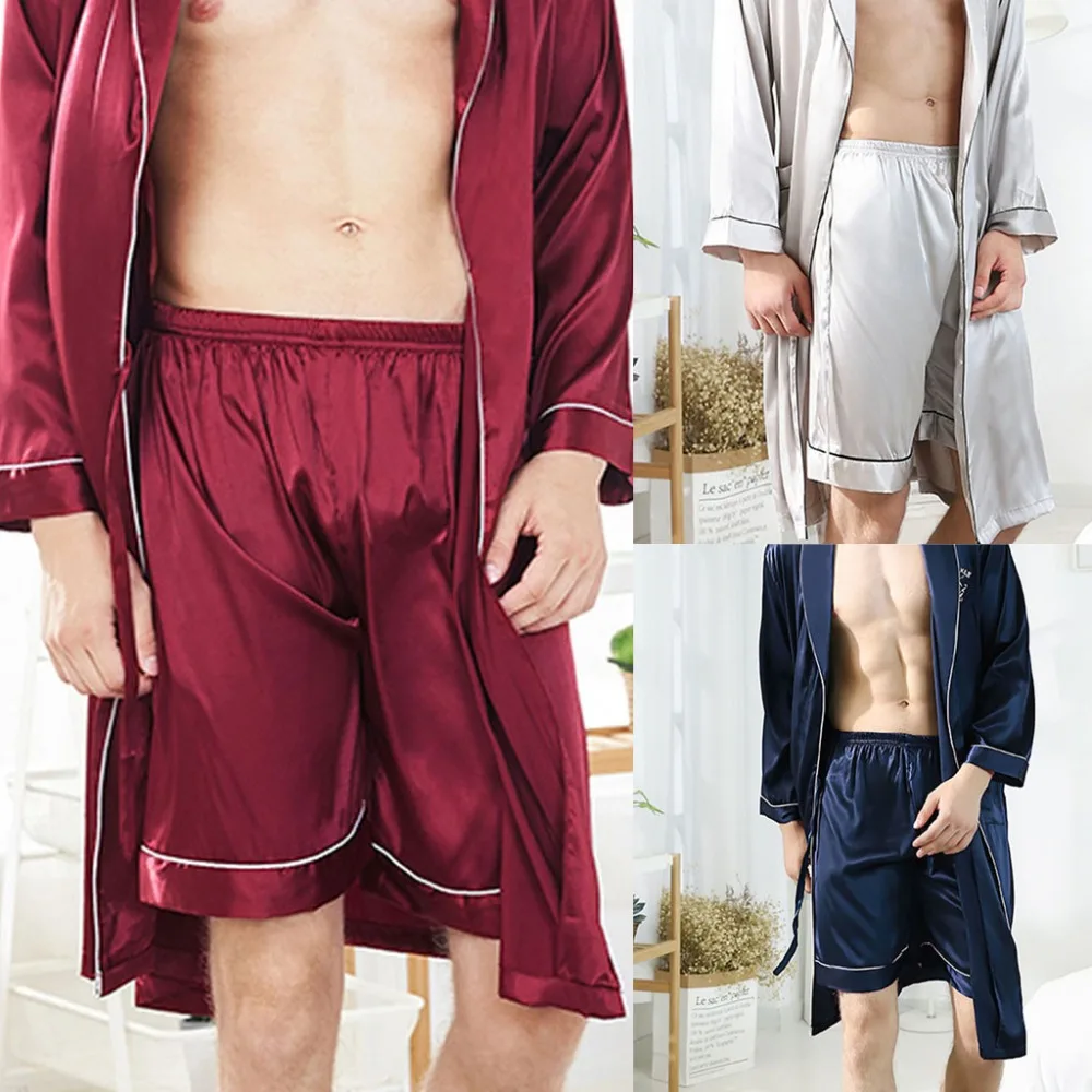 

Men Silk Satin Men Sleep Boxer Bottoms Men's Shorts Pajama Sleepwear Homewear Shorts Lounge Male Underwear Pijamas hombre 2021