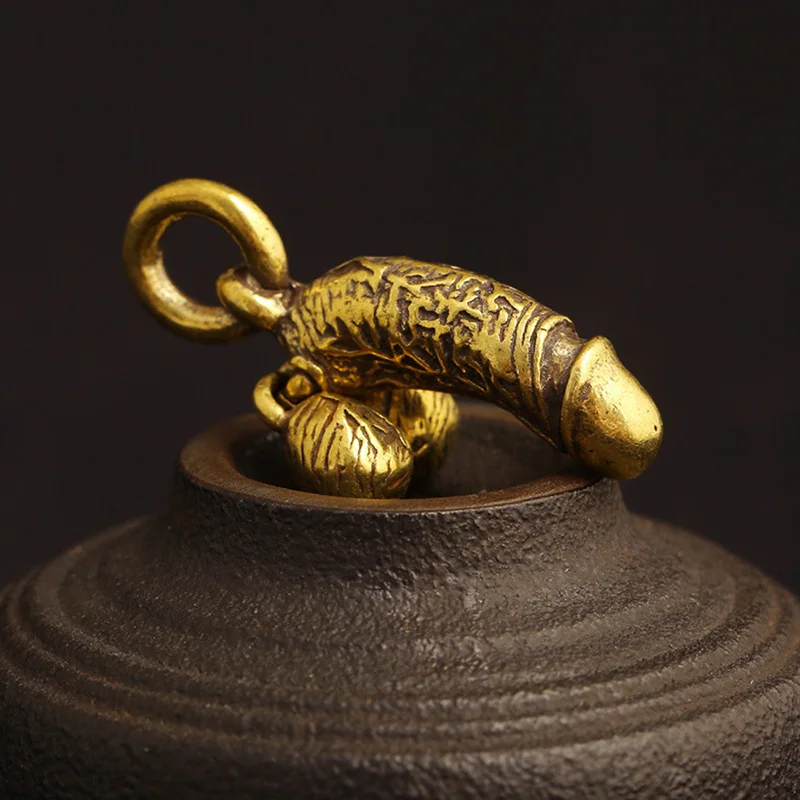 Креативная латунная подвеска на мужской пенис брелок веселая имитация цыпленка