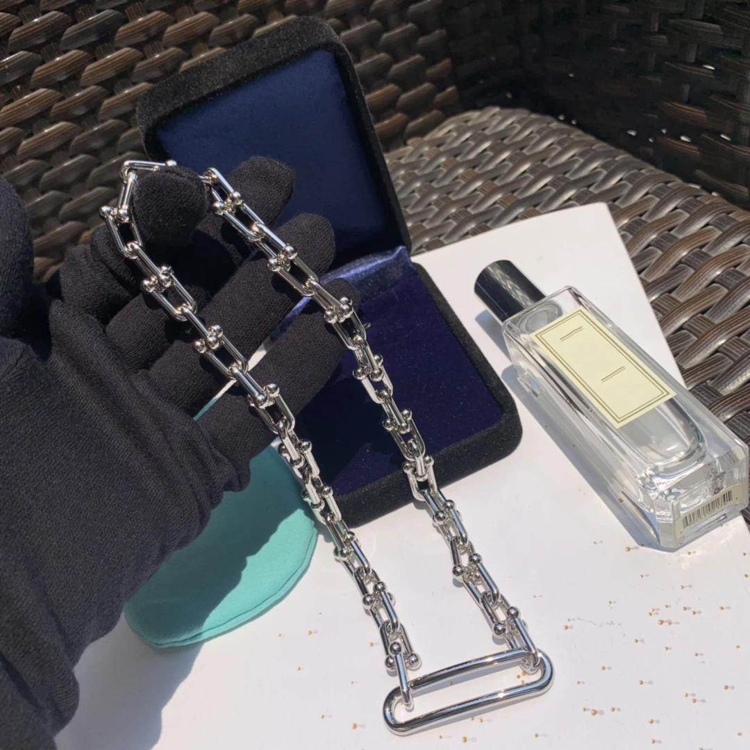 

New York Fashion Style U-shaped Joint S925 Sterling Silver Necklace Original Brand High Quality Logo Boutique Gift