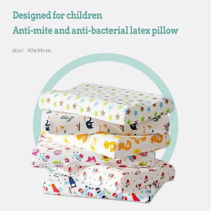 

Детская подушка из натурального латекса, подушки для сна, детские подушки для спальни с мультяшным принтом, От 0 до 12 лет