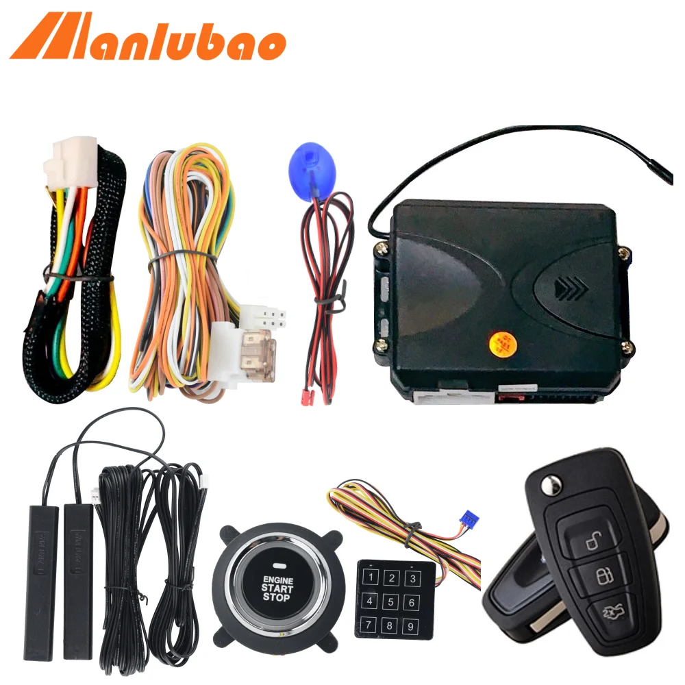Manlubao K PKE Пассивный бесключевой вход Противоугонная сигнализация Push Start Stop