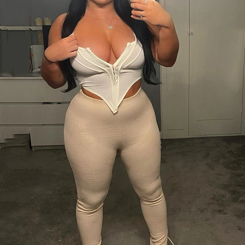 

Women Elegant Stylish Corset Top Club Wear Black&White Sling Bustier Sleeveless Square Collar Backless Irregular Solid Camisole