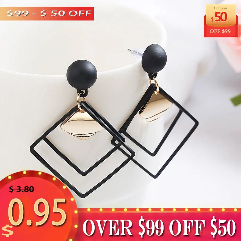 Новые висячие серьги для женщин Модная бижутерия корейские Металлические