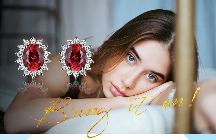 Jewelrypalace Принцесса Диана Уильям Кейт Миддлтон 1.3ct природный гранат Halo Серьги-гвоздики Твердые 925 Серебряные ювелирные изделия