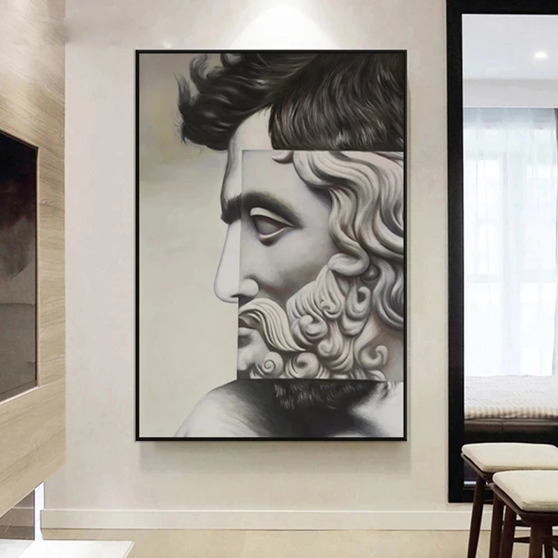 Северная абстрактная статуя человека холст живописи современное изображение стены Микеланджело Дэвид винтажные постеры печати уникальный декор дома.