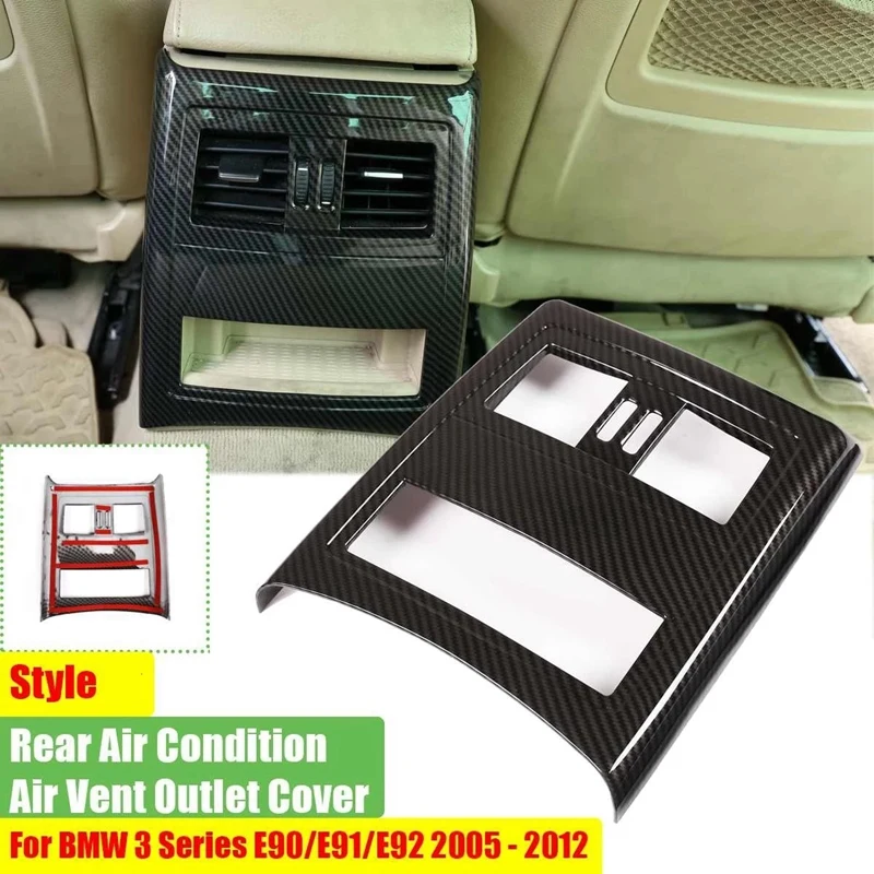 

Car Interior Rear Air Vent Outlet Carbon Fiber Texture Cover Decoration for BMW 3 Series E90/E91/E92/E93 2005-2012