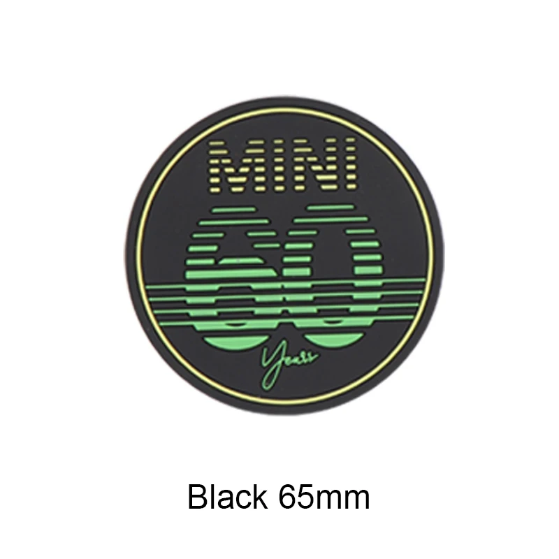 Black 65mm Автомобильный Стайлинг чашки кофе коврик подставка 60 лет юбилей коврик для Mini Cooper JCW R55 R56 R60 R61 F54 F55 F56 F60 автомобильные аксессуары - Название цвета: Black 65mm