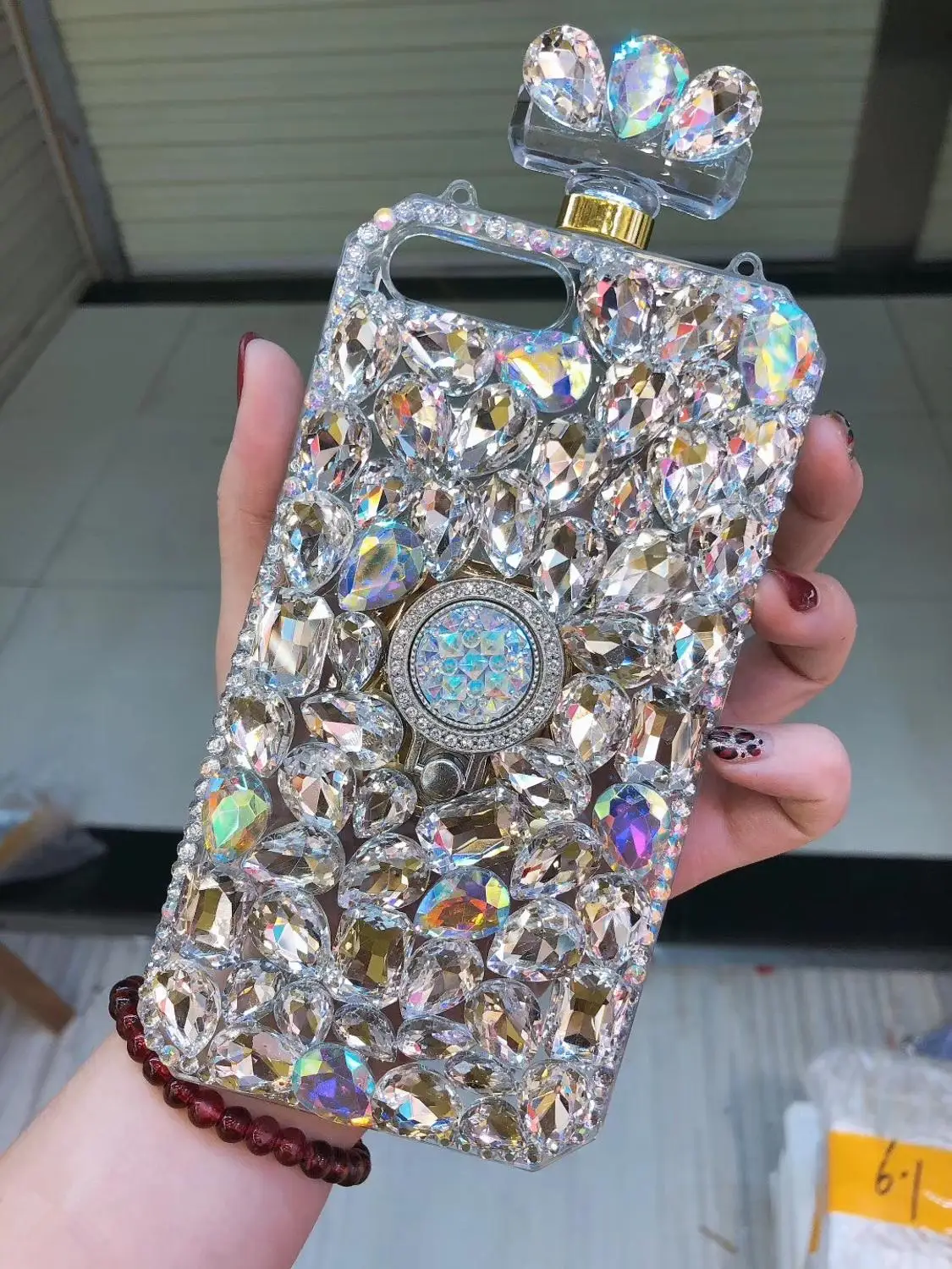 Luxury Glitter Bling Diamond Ring Stand Holder Perfume Bottle Handbag Case Cover For SamsungS9 S10 S20 S21 S22 PLUS Note 9 10 20