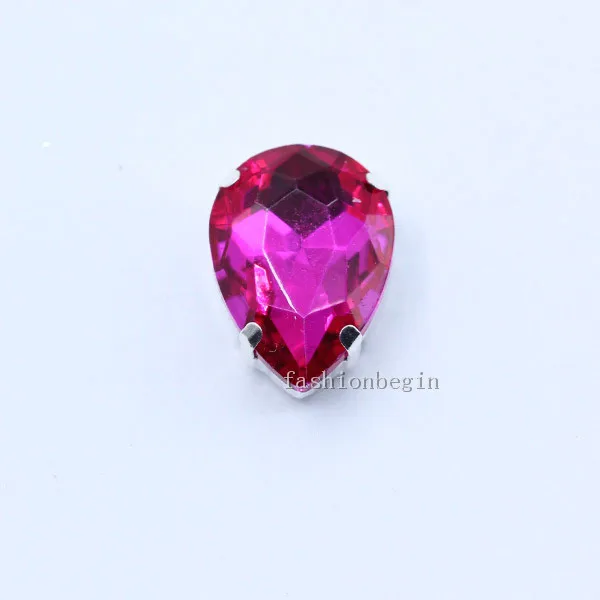 rose 30p 4x6 мм каплевидный цветной стеклянный камень с плоским основанием Пришивные хрустальные стразы с серебристыми металлическими драгоценными камнями для DIY обуви, одежды, сумок - Цвет: rose