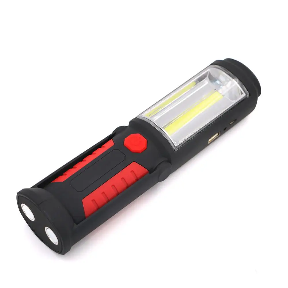 Red USB Перезаряжаемый COB светодиодный светильник-вспышка COB светильник+ 1 Светодиодный Фонарь ручной работы фонарь Магнитный Водонепроницаемый аварийный светодиодный светильник - Испускаемый цвет: Red