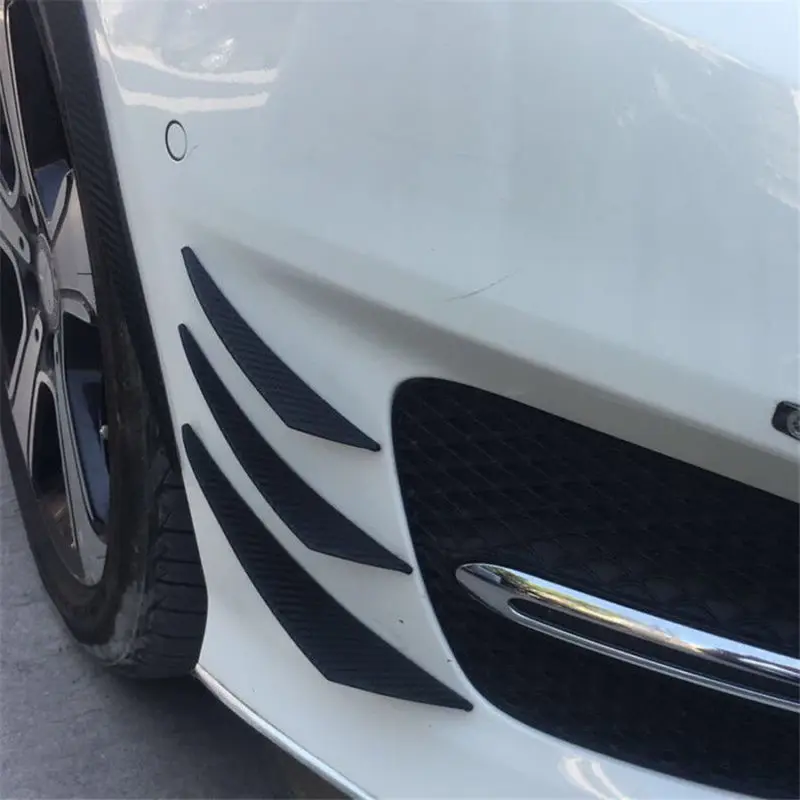 

Universal Spoilers Vehicle Carbon Fiber 3 Pairs Wing ABS Black Bumper Fins