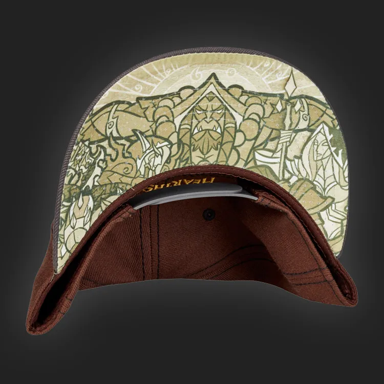 Hearthstone Logo 3D Embroidery Adjustable Hat Dark Brown Hip-hop Flat Baseball Cap
