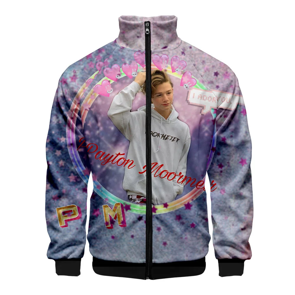 

FasFashion design Payton Moormeier 3D printing zipper sweatshirt boys and girls fall stand collar fashion sportswear jacket