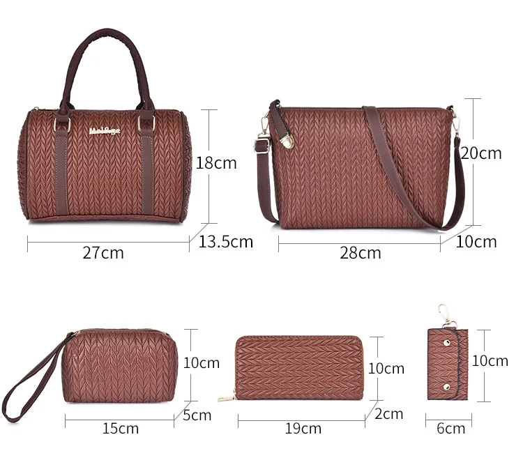 6 шт./компл. для женщин сумки кожа моды сумка женский кошелек высокое качество