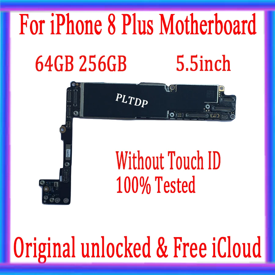 Tanie 100% Oryginalny Odblokowany Dla Iphone 8 Plus 5.5 Cala Płyta Główna Z/bez Touch ID, Z Pełnymi Chipami I Systemem IOS Logic Board 64GB 256
