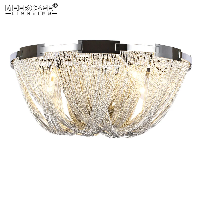 

French Empire Chain Chandelier Light Fixture Flush Mounted Lamp Chain Light for Living room Hotel Project Aluminum Chain Lamp