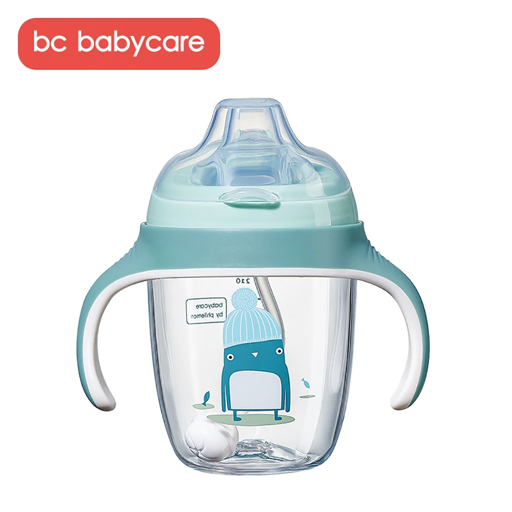 

BC Babycare 210/300ml Baby Sippy Cup Toddler Drinking Water Handle Straw Bottle Leak-Proof Infant Training Drinking Sippy Cup