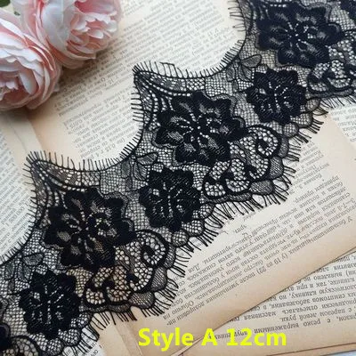 style A black 6 метров изысканные волнистые ресницы кружево своими руками свадебная вуаль сшивание украшение Домашняя одежда украшения на шею - Цвет: style A black