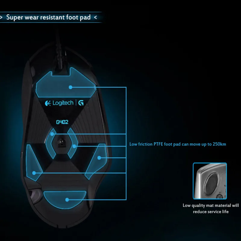 Оригинальная игровая мышь G402 Hyperion Fury оптическая 4000DPI высокая скорость для ПК