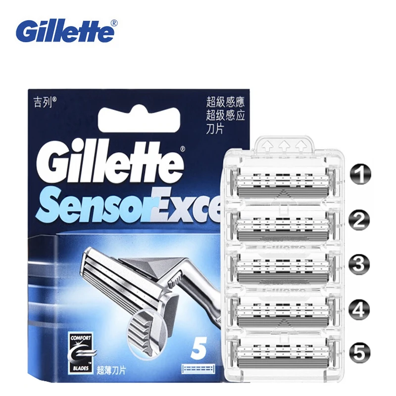 Gillette Sensor Excel мужские лезвия для бритвы сменные головки борода лица бритья