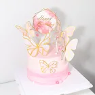 Милая бабочка, свадебный торт, Топпер, Золотая фольга, торт на день рождения, топпер для девочек, торт на день рождения