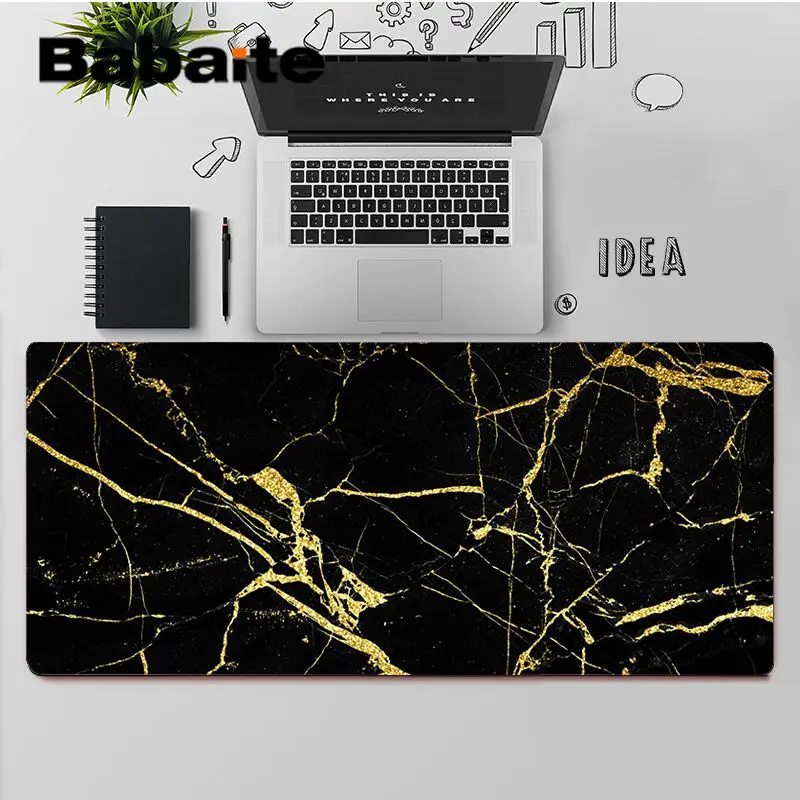 

Babaite Top Quality Black Marble Textures Natural Rubber Gaming mousepad Desk Mat Free Shipping Large Mouse Pad Keyboards Mat