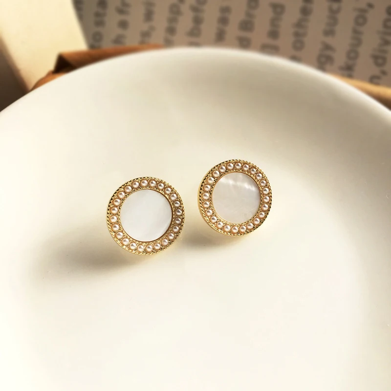 S925 модные ювелирные изделия Круглые серьги изящные маленькие женские гвоздики