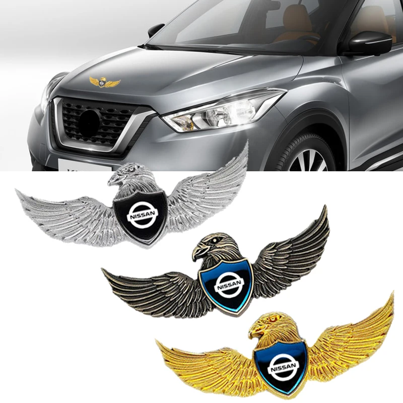 

3D наклейка на переднюю решетку автомобиля с эмблемой орла, украшение для Nissan Qashqai J11 J10 X-Trail Nismo Kicks Navara Juke багажник, задний значок