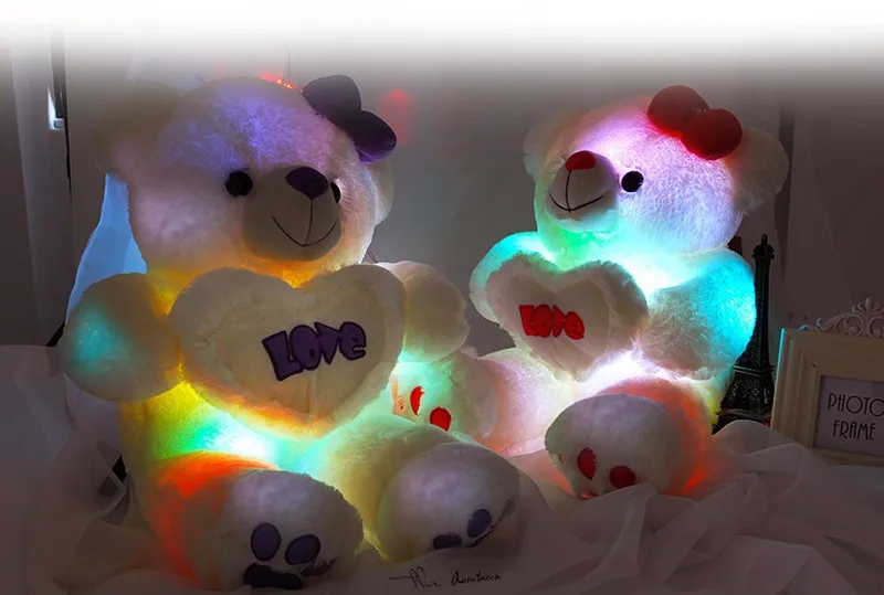 [Funny] 80cm Light Soft Stuffed animals Link phone Ipad or mp3 Sounding Flashing luminous teddy bear doll Plush Toy Hold Pillow | Игрушки и
