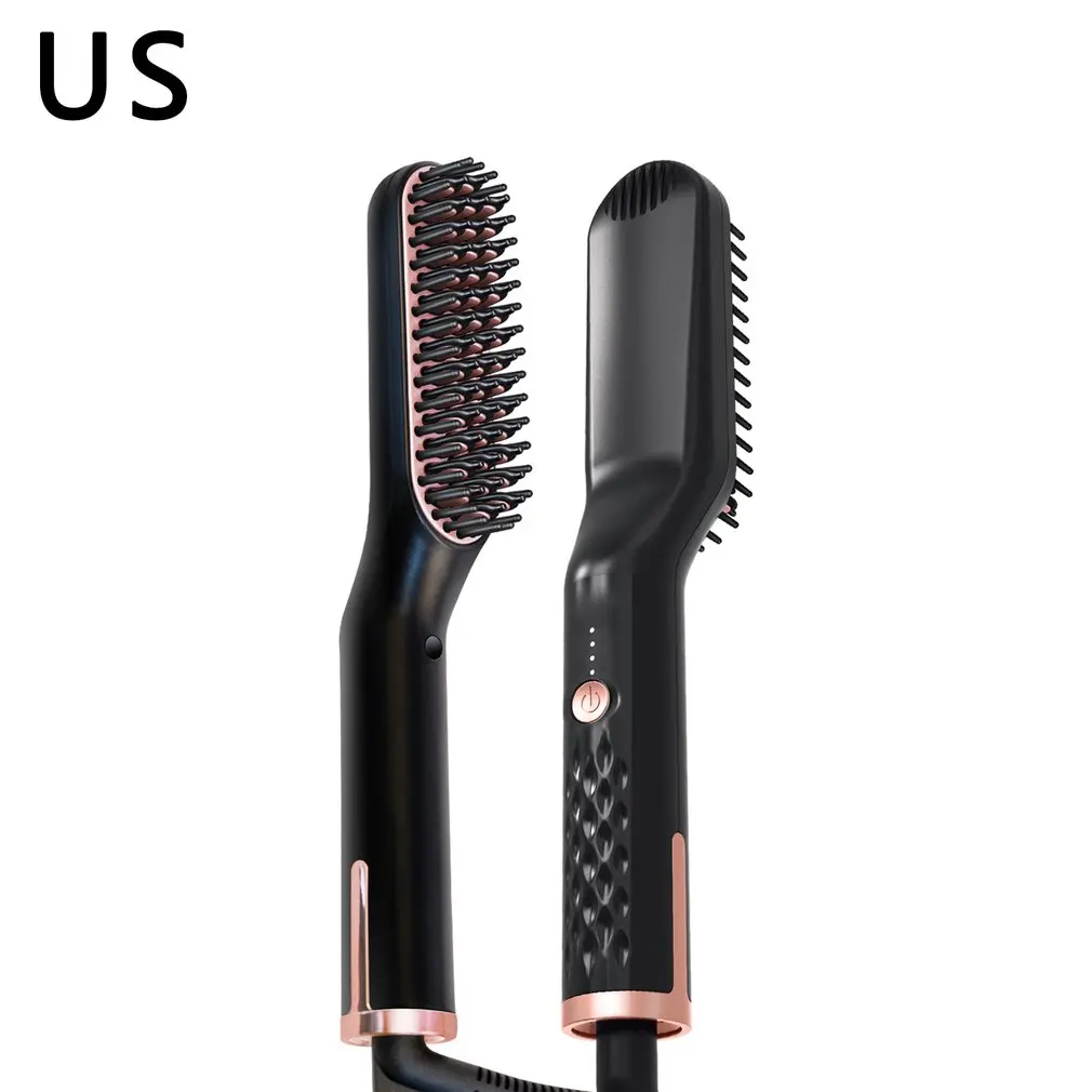 

Hair Straightening Irons Beard Grooming Kit Boy Multifunctional Men Beard Straightener Styling Hair Comb Brush