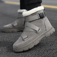 2022 new arrival korean version mens snow boots warmed plush casual walking shoes for men ankle boots platform shoes