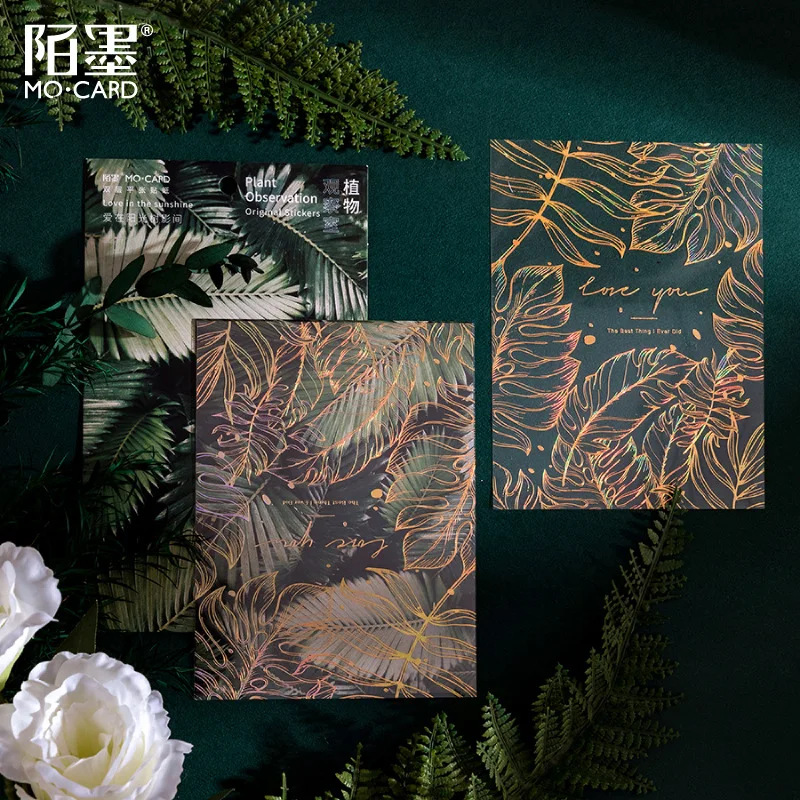 

2 Pcs Plant Observation Room Series Decorative Gold Stickers Scrapbooking Diy Stick Label Diary Stationery Album Journal Sticker