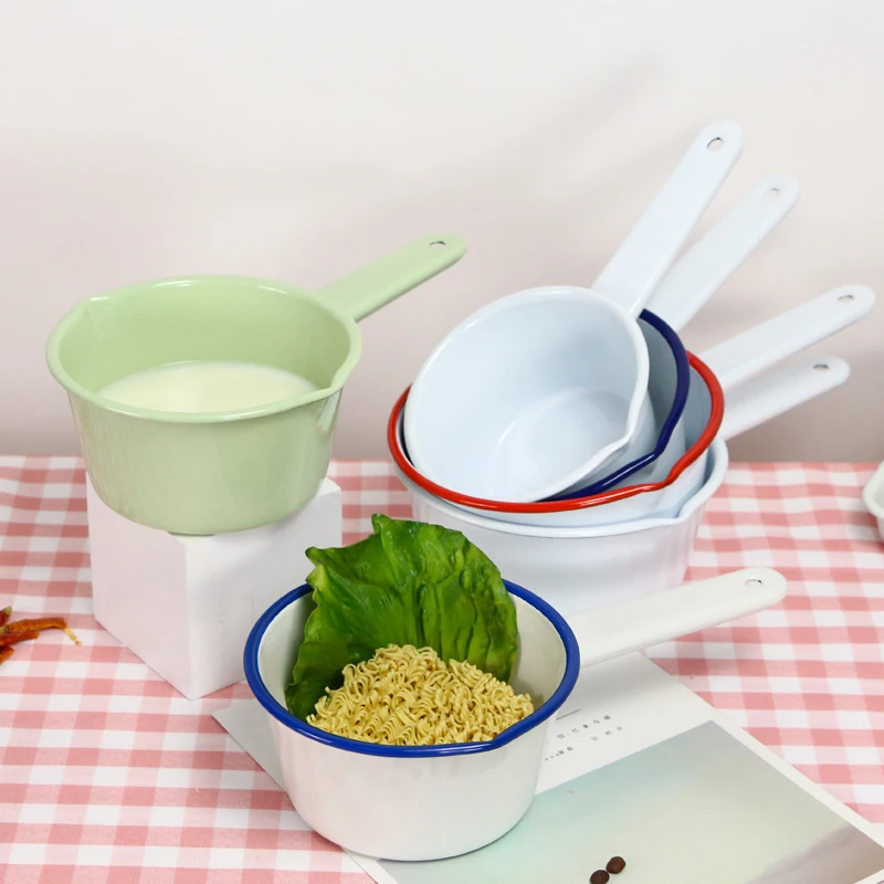 Эмалированная мини-кастрюля с антипригарным покрытием для молока бытовая