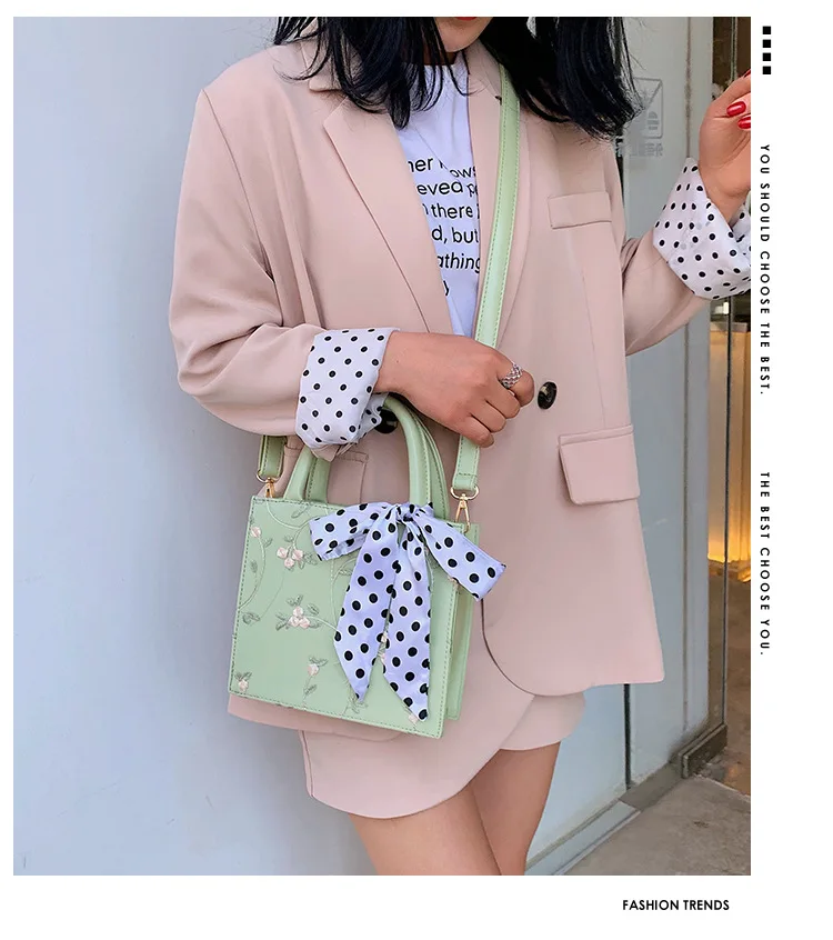 Кружевная женская сумка новинка 2019 корейская модная через плечо с шарфом|Сумки