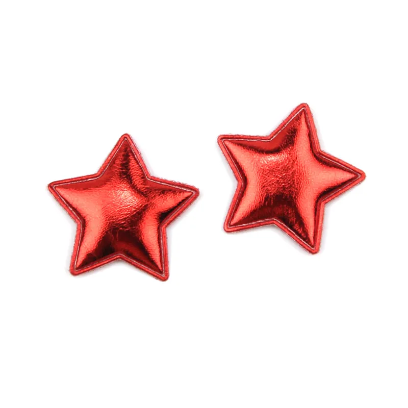 Red 42 шт. 3,5 см ПУ Звезда Форма Мягкие аппликации для детей головные уборы детский зажим для волос патчи поставки DIY ремесло украшения - Цвет: Red