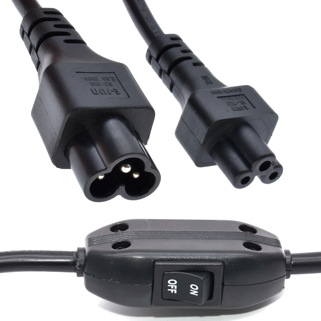 Микро 3pin Штекерный к женскому Удлинительный кабель IEC 320 C5 Female C6 Male 60 см|iec c5|iec