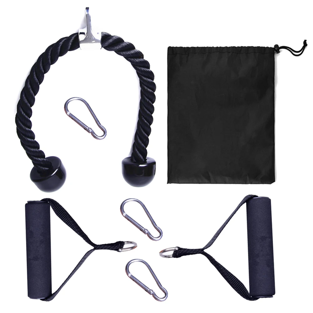 

Heavy Duty Nylon With 2 Handles Tricep Rope Non Slip Pull Down Home Gym Fitness Equipment Cable Attachment Exercise Training