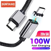 suntaiho 100w usb c to usb type c cable for xiaomi redmi note10pro magnetic charger cable fast charging usb cable for macbookpro