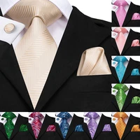 100 silk woven men tie necktie 8 5cm new champagne gold tie handkerchief cufflinks set classic wedding pocket square tie set