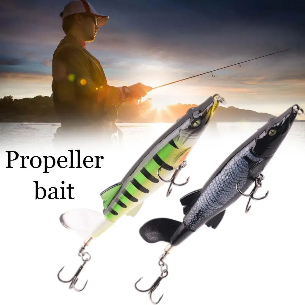 

1PC Fishing Lure 6#hook Topwater 13cm 16g With Plopper Fishing Bass Tail Tackle Soft Pike Artificial Bait Wobbler Rotating N1E3