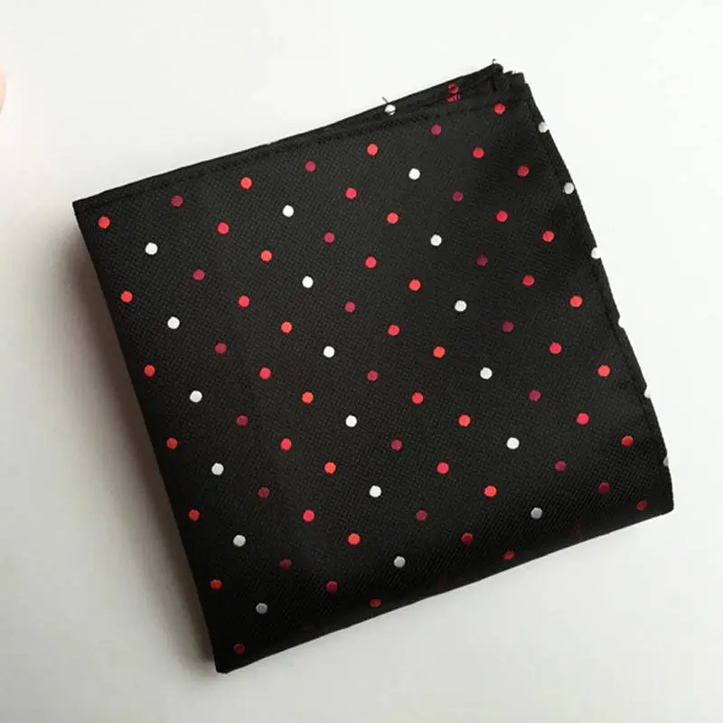 F098 Dots Мужской Шелковый платок тканый узор в горошек Пейсли мужской деловой Повседневный квадратный Карманный платок свадебные Hankies F80-100 - Цвет: F098 Dots