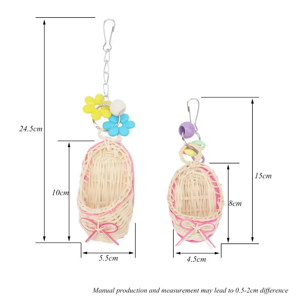 Bird Parrot Bell Toy Rattan Plaited Slipper Style Swing for Small Medium Birds | Дом и сад