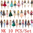 Платье принцессы NK 10 компл.лот, вечернее платье для куклы Барби, модный дизайн, подарок для девочки, 10Z JJ