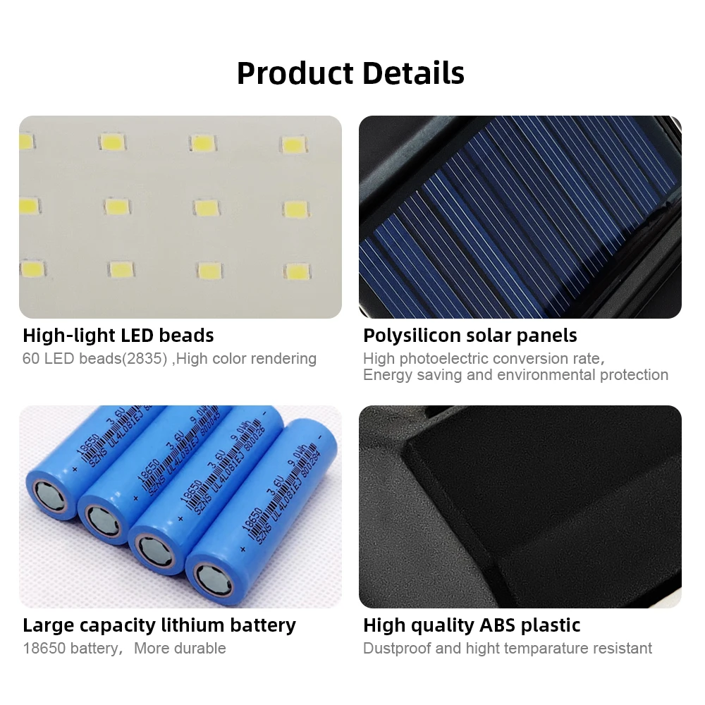 Водонепроницаемый 40 светодиодный светильник на солнечных батареях уличный с